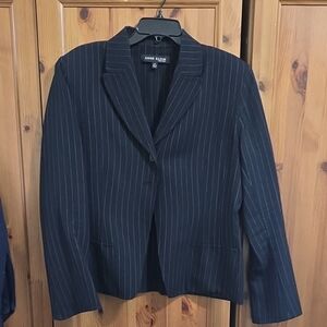Anne Klein Navy Pinstripe Blazer
